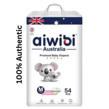 Aiwibi Australia Premium Baby Diaper Size 3 Weight(6 - 11)kg Belt - 54pcs