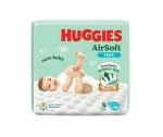Huggies Airsoft Tape Breathable Bubble Bed Diaper Size - S (4 - 8)kg - 58Pcs (Malaysia)
