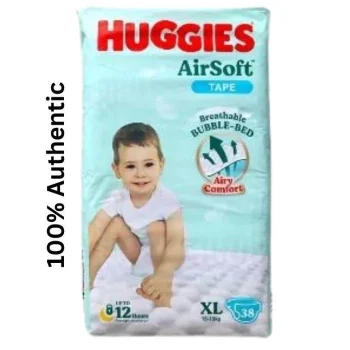 Huggies Airsoft Tape Breathable Bubble Bed Diaper Size - xl Belt (13 - 18)kg - 38Pcs