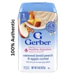 Gerber Oatmeal Lentil Peach & Apple Cereal -227gm